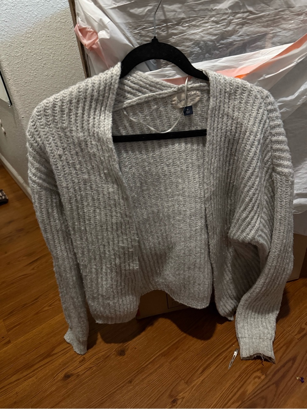 Target Open-Front Ribbed Cardigan Sweater - Light Gray